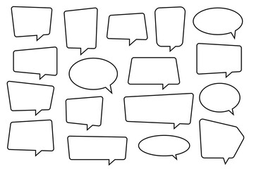 Obraz premium Speech bubble, speech balloon, chat bubble line art icon for apps and websites.