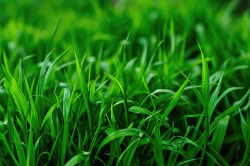 Fototapeta premium A detailed view of green blades swaying in the wind