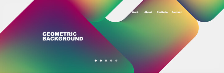 Arrows and squares with bright colors and round angles. Vector Illustration For Wallpaper, Banner, Background, Card, Book Illustration, landing page