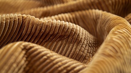 Close-up View of Corduroy Fabric Texture, Emphasizing Warmth and Comfort
