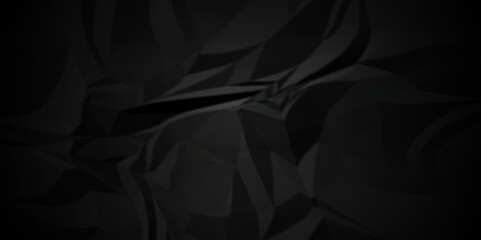 dark black wrinkly backdrop paper background. panorama grunge wrinkly paper texture background, crumpled pattern texture. paper crumpled texture. black fabric crushed textured crumpled.