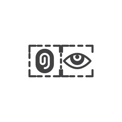 Fingerprint and an eye recognition vector icon