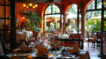 Fototapeta premium Elegant Gourmet Mexican Cuisine in a Luxury Dining Setting 