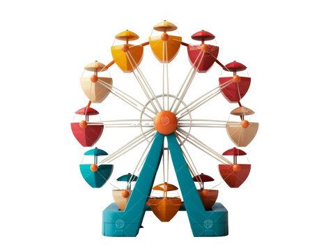 recommend clip art: a circus ferris wheel clipart, ride element, 3D art, multicolored, isolated on transparent background, 