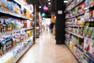 abstract blur background in supermarket 