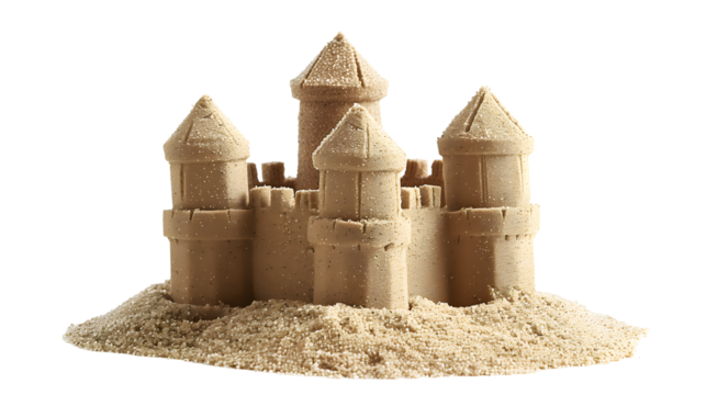 Sand Castle on Transparent Background
