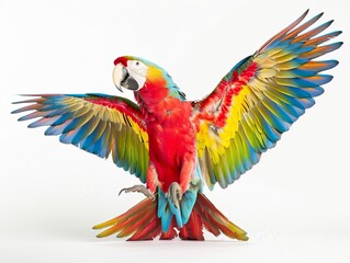 Obraz premium A small parrot spreading its wings displaying vibr 29 2