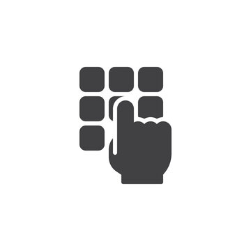 recommend clip art: Keypad with a finger entering a code vector icon