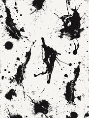 Ink splatters on a clean white surface