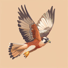 Fototapeta premium Vector_cute_Finch_flying_cartoon_vector_icon_il