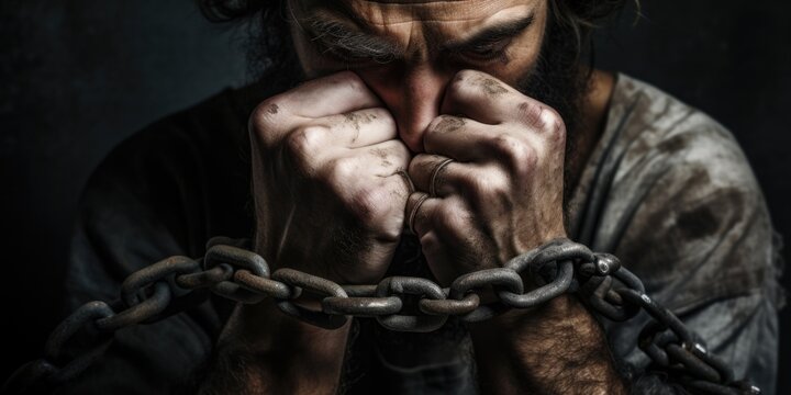 A person wearing a chain around their neck