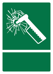 iso emergency and first aid safety signs emergency hammer your custom message here portrait size a4/a3/a2/a1