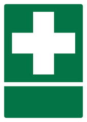 iso emergency and first aid safety signs first aid your custom message here portrait size a4/a3/a2/a1