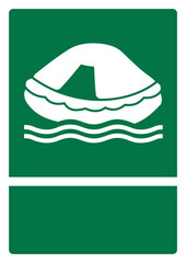 iso emergency and first aid safety signs liferaft  your custom message here portrait size a4/a3/a2/a1