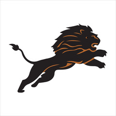 lion sitting on white background icon isolated 2