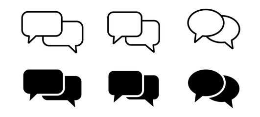 Comment icon speech bubble symbol. Speech bubble collection . Cloud speech bubbles collection. Black speech bubble . Vector illustration