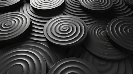 Obraz premium Abstract Black and White Circular Shapes Pattern