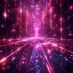 Naklejka premium 未来的な光の幾何学模様背景