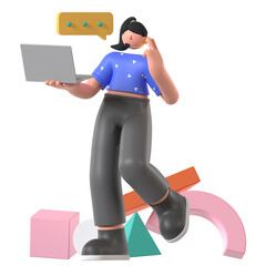 Customer Service Network Communication 3D Illustration