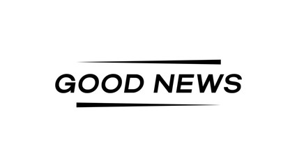 good news - vector text banner with a simple and modern style, isolated on a transparent background