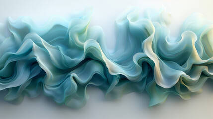 Fototapeta premium A close-up image of flowing, blue fabric, creating a calming and abstract pattern.