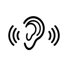 Sense of hearing, audition vector illustration.