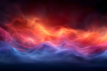 Obraz premium Abstract Fiery and Cool Fluid Waves - Dynamic, Colorful Background Design for Digital, Print Media, Posters