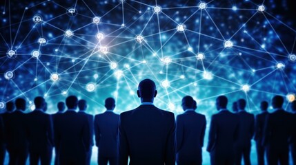 Team gathered around computer screen with circuit board during tech innovation presentation in modern office.