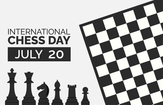 International chess day for social media banner. 20 July