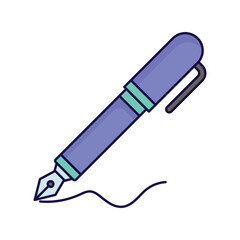 ink pen icon with white background vector stock illustration