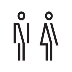 Lavatory and restroom sign for man and women isolated icon graphic vector