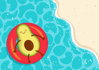 Beach Avocado; Avocado Relaxing on the Beach