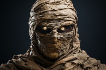 Unveil the mystery of the mummy in this enchanting Halloween hero content with a beautiful face.