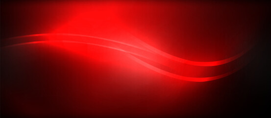 Neon glowing circle rays, light round lines in the dark, planet style neon wave lines. Energetic electric concept design for wallpaper, banner, background