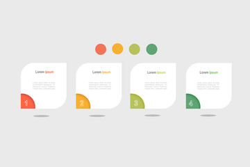 infographic elements template, business concept with 4 steps, multi color rectangle  shapes design for workflow layout, diagram, annual report, web design.Creative banner, label vector