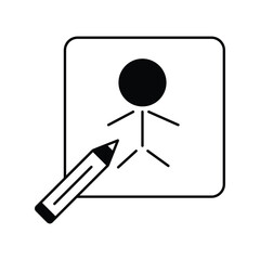 drawing icon with white background vector stock illustration