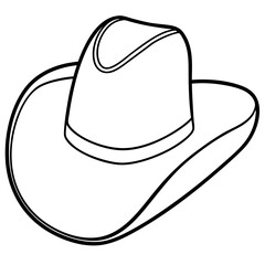 Cowboy hat icon in outline style vector art illustration and Editable stroke