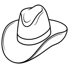Cowboy hat icon in outline style vector art illustration and Editable stroke