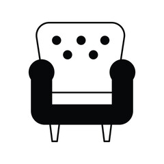 armchair icon with white background vector stock illustration