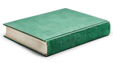 Fototapeta premium Green book side isolated on white with clipping path high res files