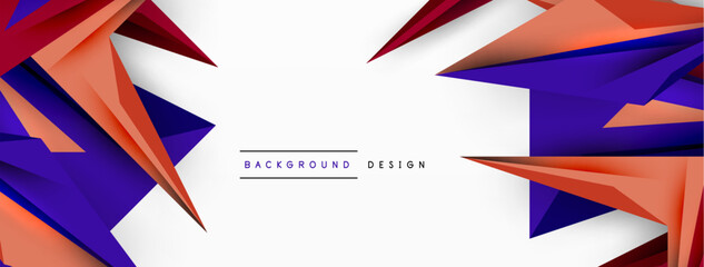 Minimal geometric abstract background. Low poly dynamic triangle design. Trendy techno business template for wallpaper, banner, background or landing