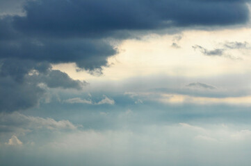sunset over the clouds