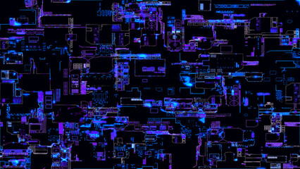 Abstract circuit board background. Computer parts, microcircuits on an electronic board. Futuristic data processing on an electronic board. Microelectronics technology concepts. Hardware Engineering.