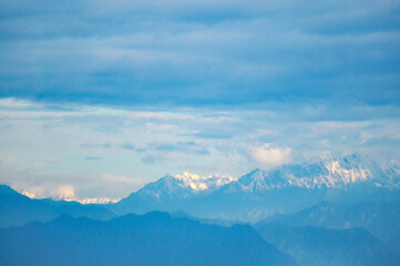 clouds over mountains