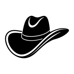 Cowboy hat icon in silhouette style vector art illustration and Editable stroke