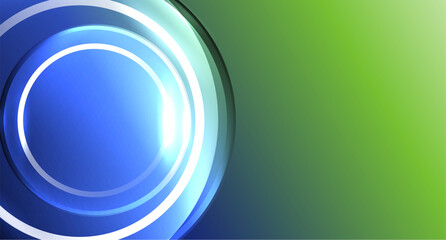 Neon glass circle copyspace for your text or product presentation geometric background. Vector illustration For Wallpaper, Banner, Background, Card, Book Illustration, landing page