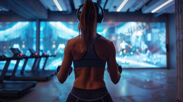 A dynamic fitness studio using augmented reality to enhance workouts and track performance