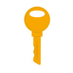 Yellow key. Flat Illustration on transparent background