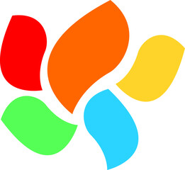 rainbow color leaf logo vector image or clipart