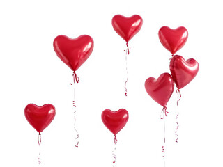 PNG Heart Shape Balloons on Transparent Background